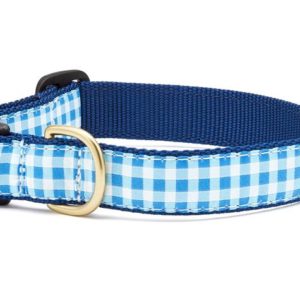 Up Country Blue Gingham Dog Collar: Stylish and Durable Pet Accessory