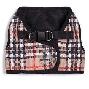 The Worthy Dog Sidekick Printed Tan Plaid Harness: Stylish and Secure Pet Accessory