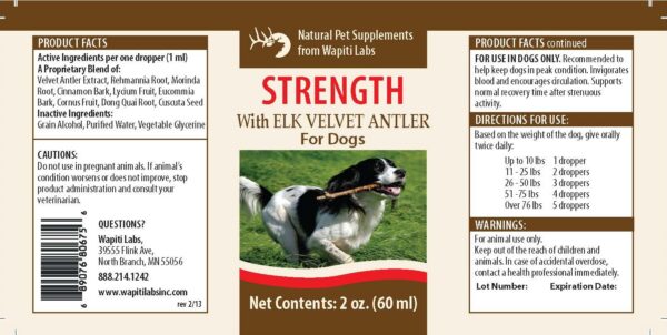 Wapiti Labs Elk Velvet Antler Strength Supplement For Dogs: Boost Your Dog's Vitality with Natural Elk Velvet Antler - Image 2