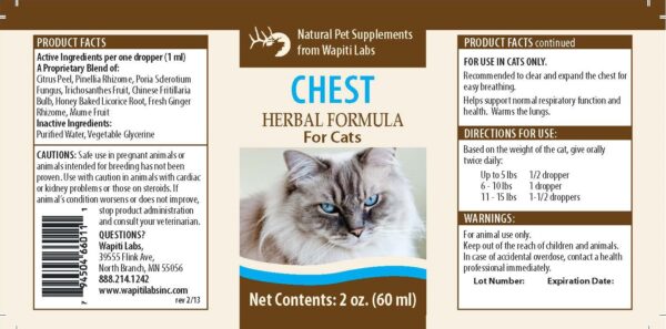 Wapiti Labs Chest Herbal Supplement Formula for Cats - Image 2