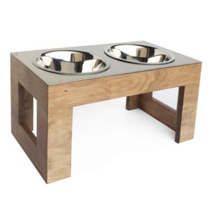 Pets Stop Indus Wood and Steel Double Diner Pet Feeder