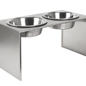 Pets Stop Slate Stainless Steel Double Diner Pet Feeder