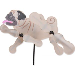 Premier Kites 15 in. WhirliGig Spinner Tan Pug: Playful and Eye-Catching Outdoor Decor
