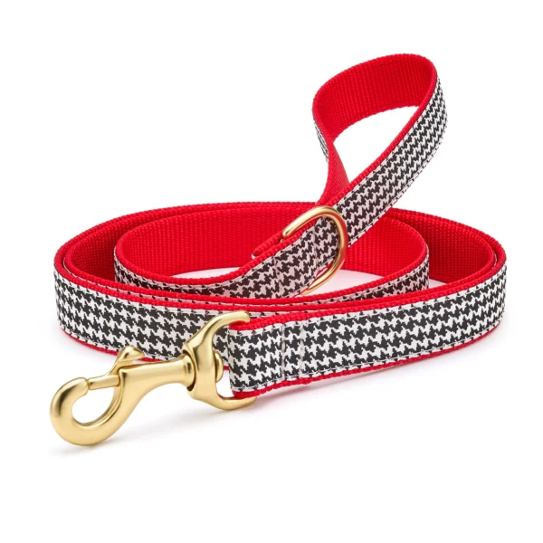 Up Country Classic Black Houndstooth Dog Leash