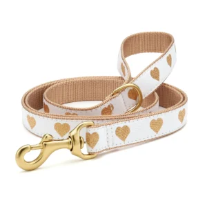 Up Country White Heart of Gold Dog Leash