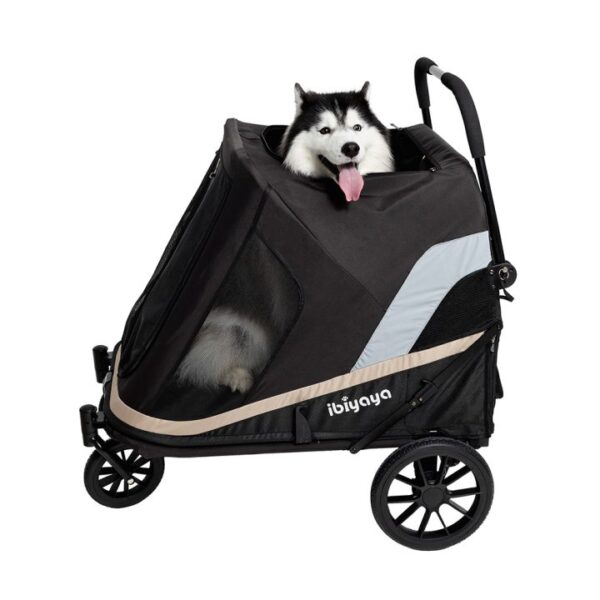 Ibiyaya Grand Cruiser Large Dog Stroller, 4-Wheel Foldable Big Dog Pram for Large Breeds, Senior & Injured Pets - Image 3