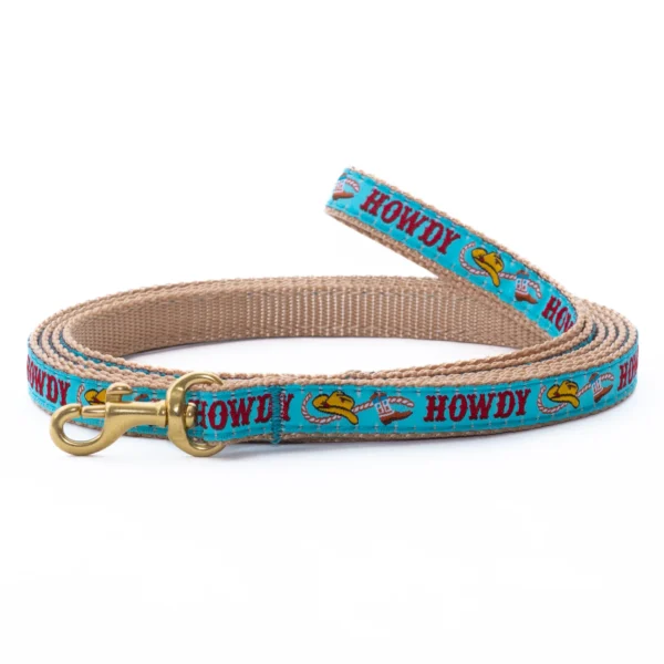 Up Country Howdy Dog Leash in Pink or Blue - Image 3