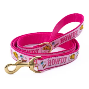 Up Country Howdy Dog Leash in Pink or Blue