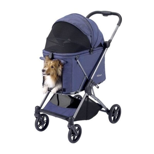 Ibiyaya Maxi Deep Carriage Pet Stroller with Puncture-Free Rubber Wheels, Lightweight and Collapsible - Image 2