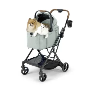 Ibiyaya Tinker Small Detachable Pet Stroller with Cup Holder – Compact Buggy for Cats & Small Dogs