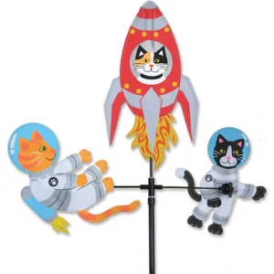 Premier Kites Single Carousel Spinner - Space Cats:  - Fun and Colorful Outdoor Decor