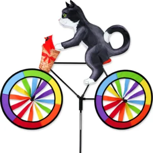 Premier Kites 30 in. Bike Spinner - Tuxedo Cat - Eye-Catching Outdoor Decor