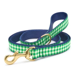 Up Country Lime Gingham Dog Leash