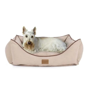 Carolina Pet Microfiber Kuddle Lounge Comfort Dog Bed – Plush and Cozy Pet Lounger (Linen - Medium)
